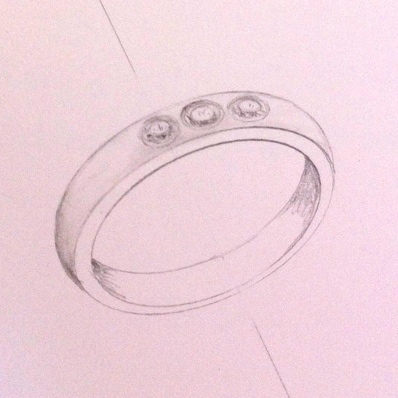 Flush ring diamond setting